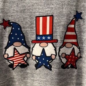NWT My Danielle Patriotic Gnome Short Sleeve Tee USA America Summer
